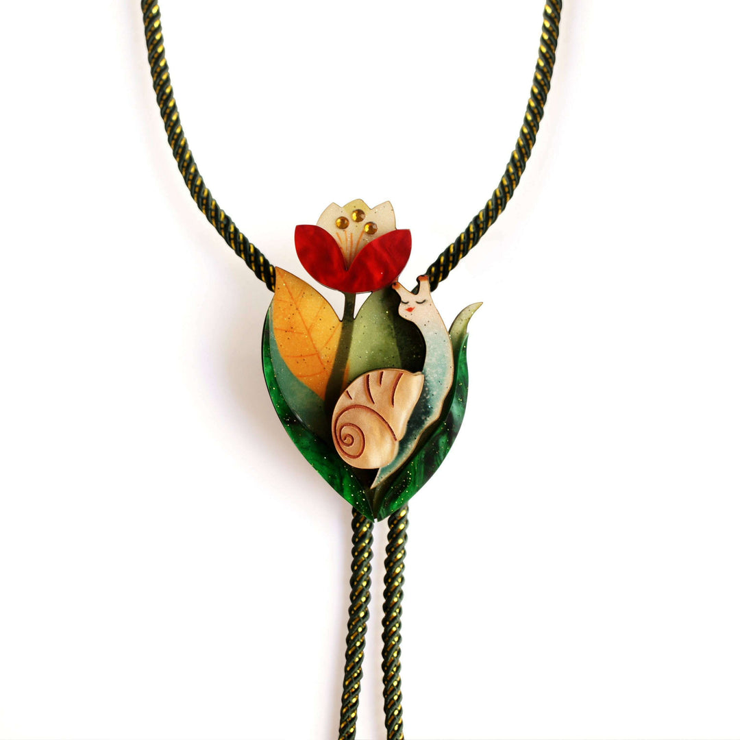 Flower and Snail Bolo Necklace