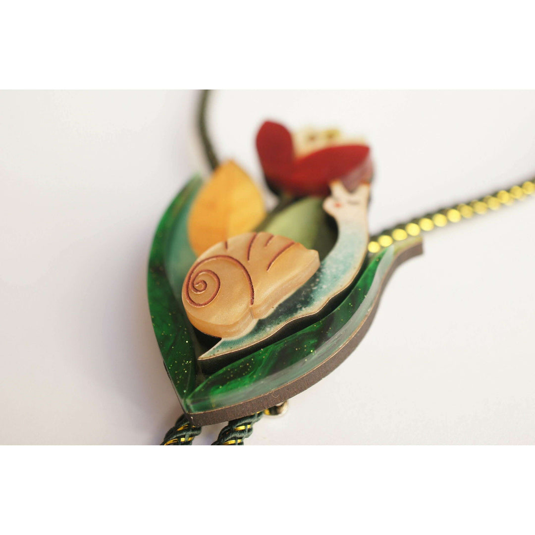 Flower and Snail Bolo Necklace – view 3