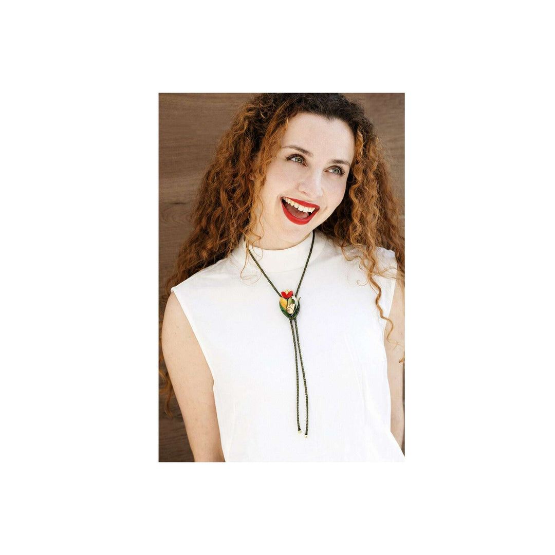 Flower and Snail Bolo Necklace – view 4
