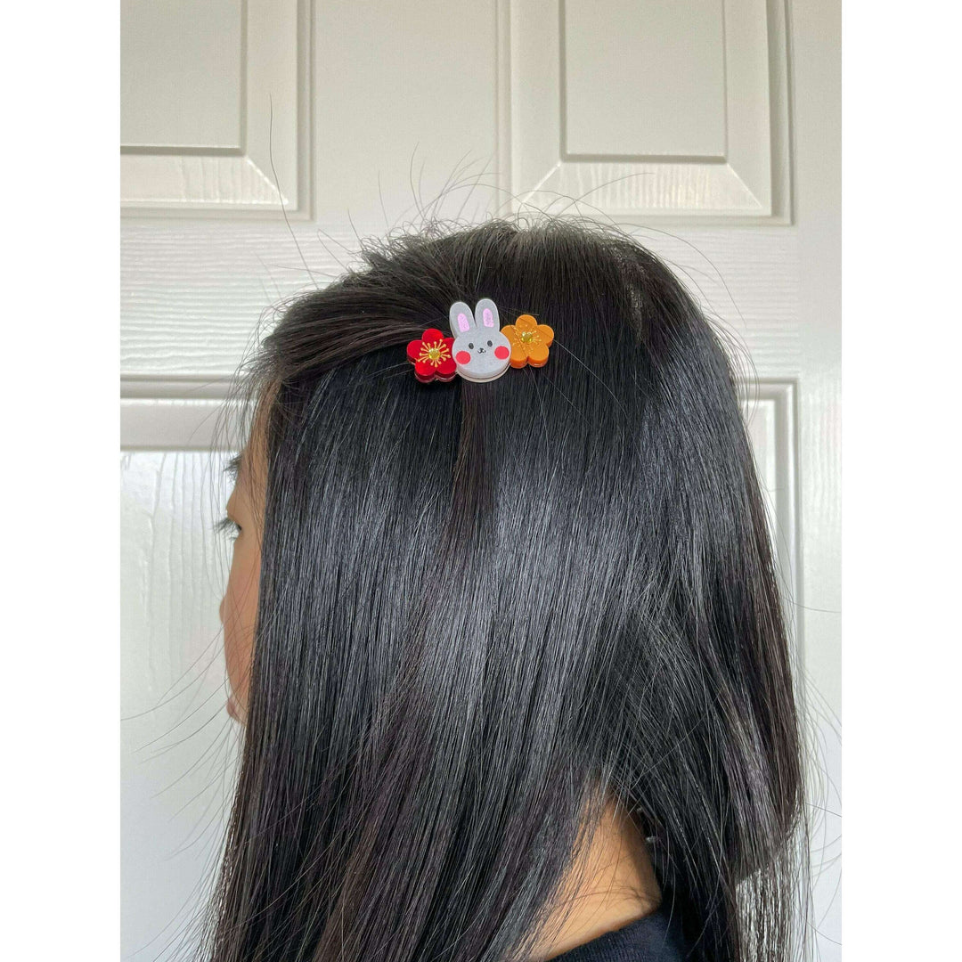 Flower Bunny Hair Clip