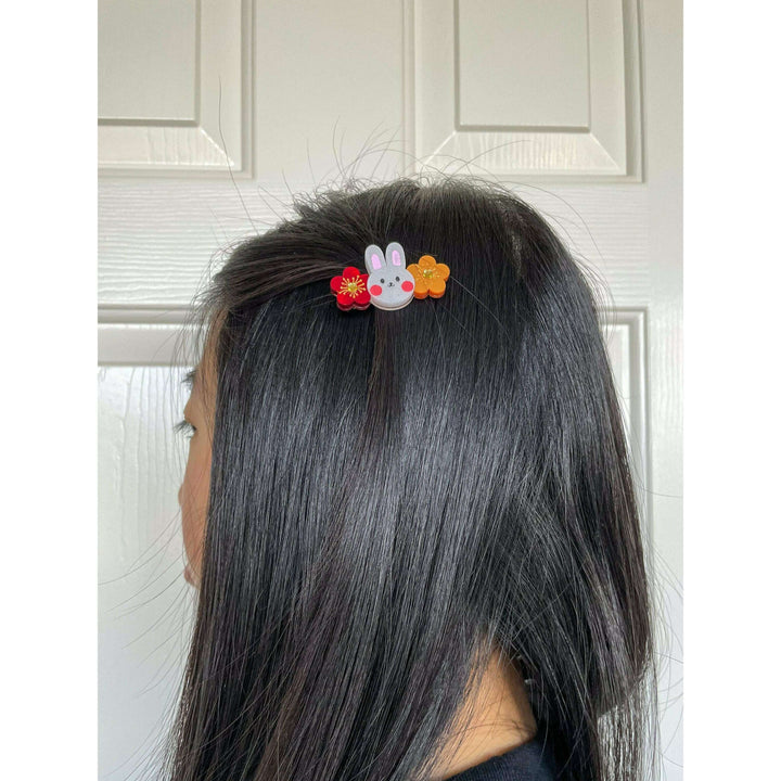 Flower Bunny Hair Clip