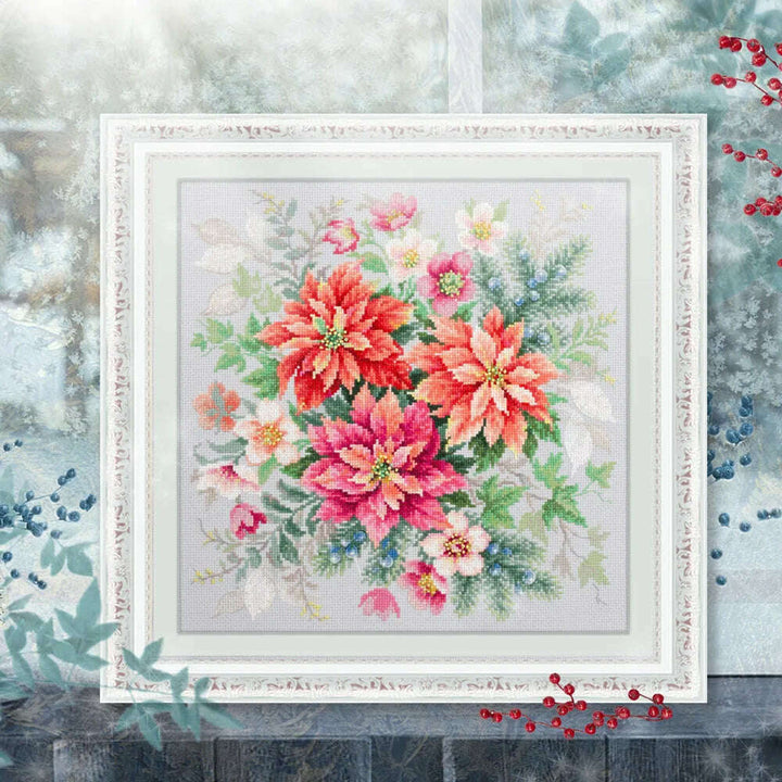 Flower Magic.Poinsettia 214-273 Counted Cross-Stitch Kit