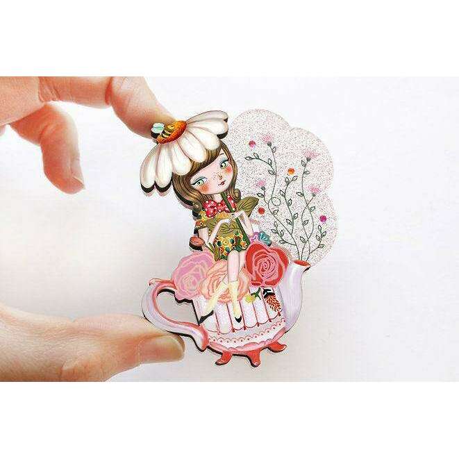 Flower Tea Brooch by LaliBlue - Quirks!