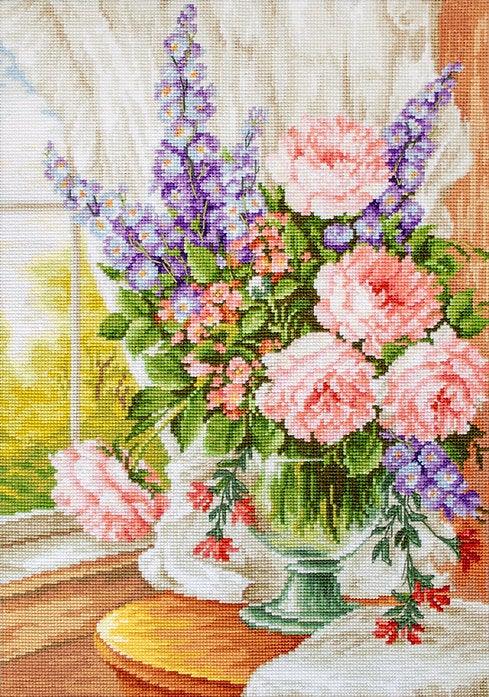 Flowers at the Window BU4016L Counted Cross-Stitch Kit