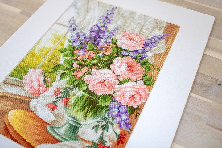 Flowers at the Window BU4016L Counted Cross-Stitch Kit