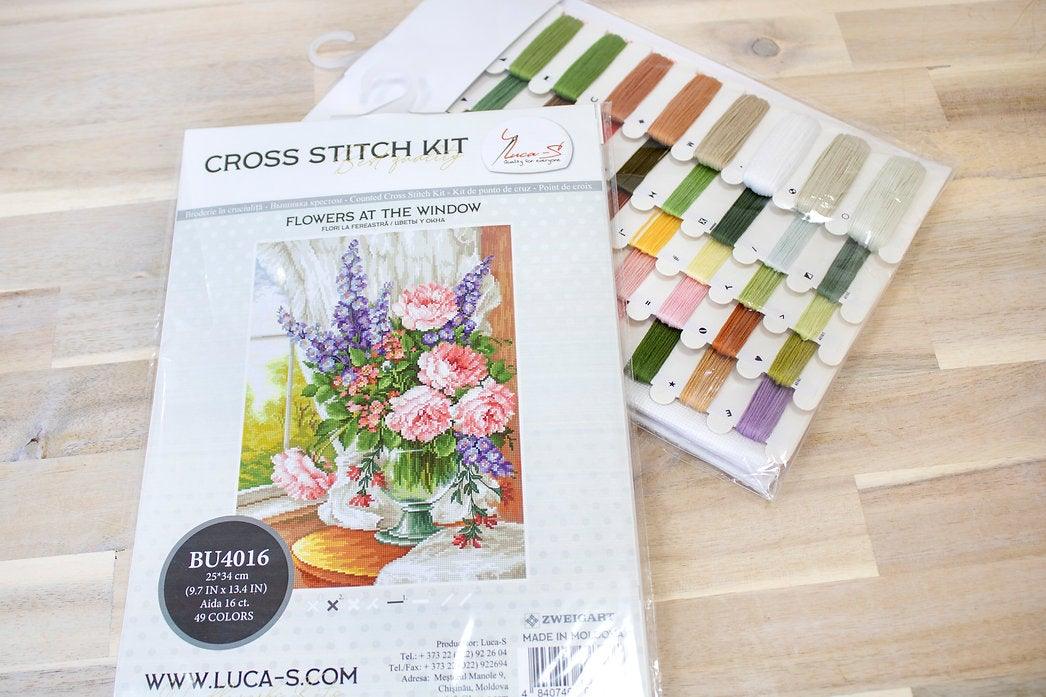 Flowers at the Window BU4016L Counted Cross-Stitch Kit