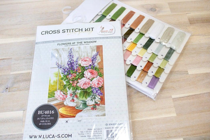 Flowers at the Window BU4016L Counted Cross-Stitch Kit