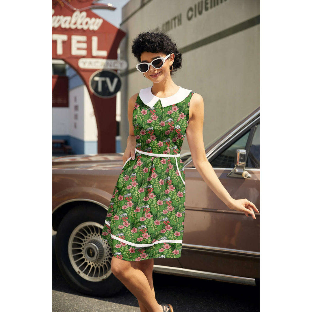 Flowers Collared Dress