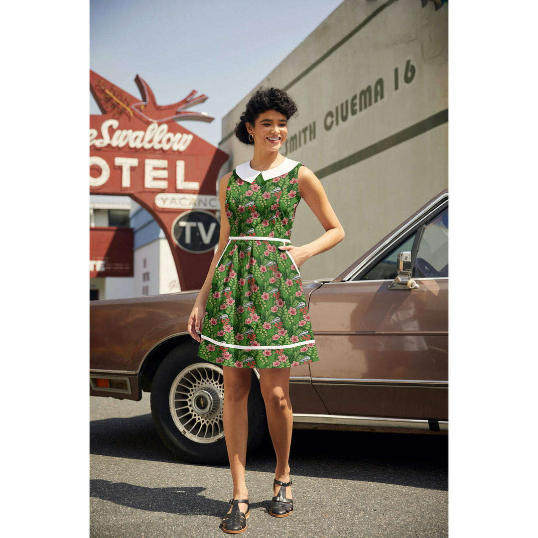 Flowers Collared Dress