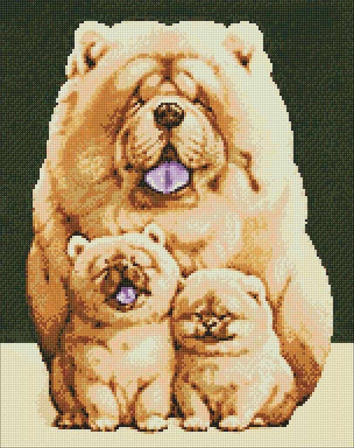 Fluffy Family WD187 14.9 x 18.9 inches Wizardi Diamond Painting Kit