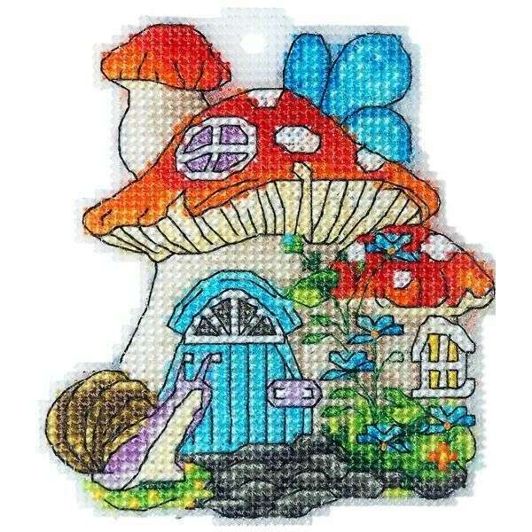 Fly agaric house Counted cross stitch kit 8046A
