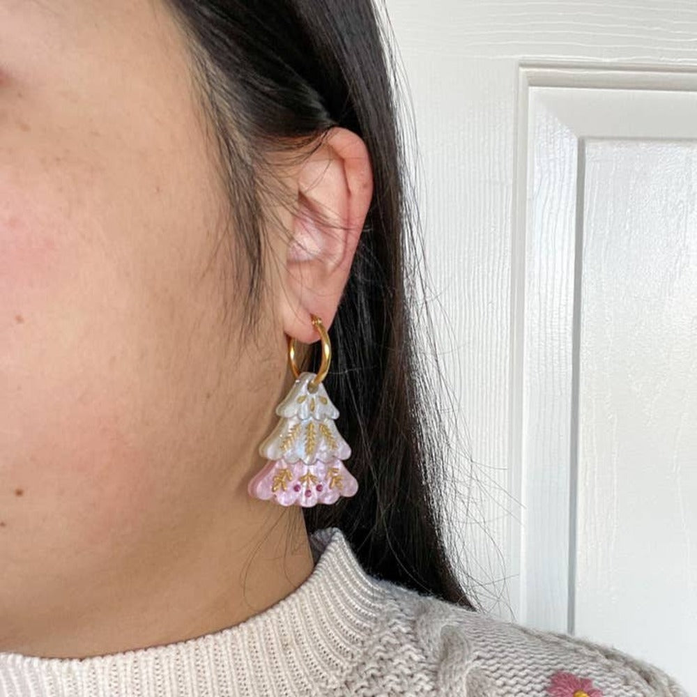 Folk Christmas Tree Earrings 3