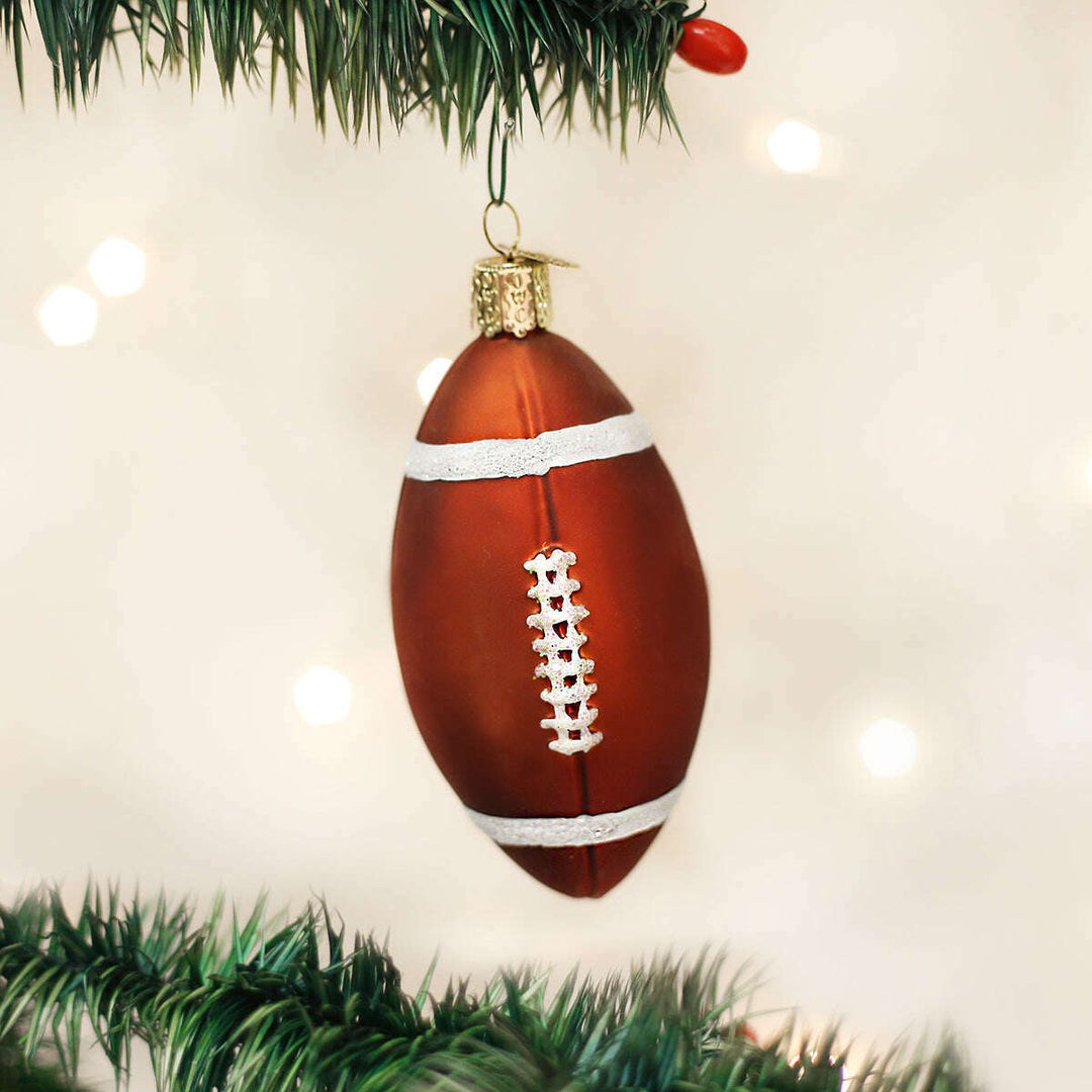 Old World Christmas Football Blown Glass Ornament
