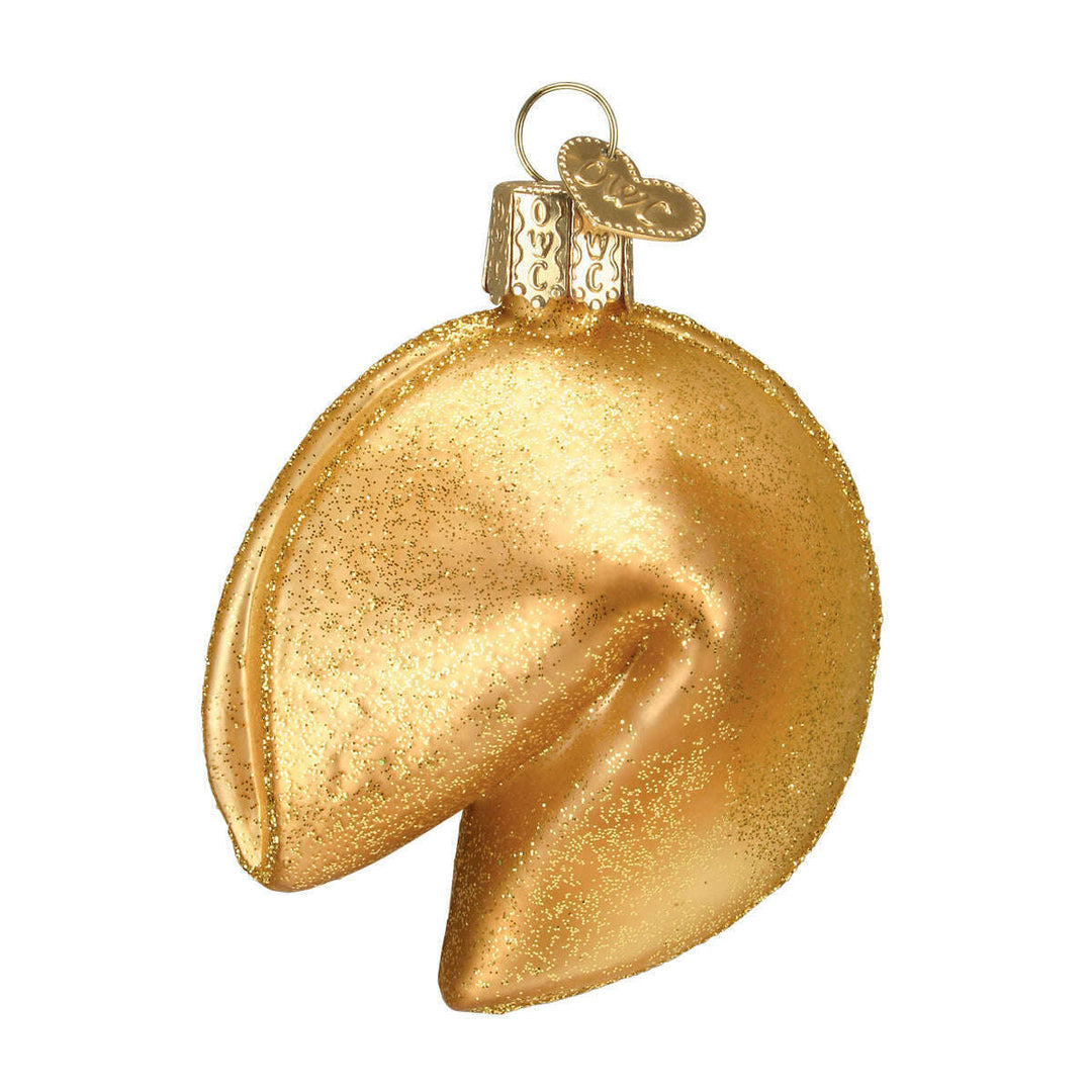 Old World Christmas Fortune Cookie Blown Glass Ornament