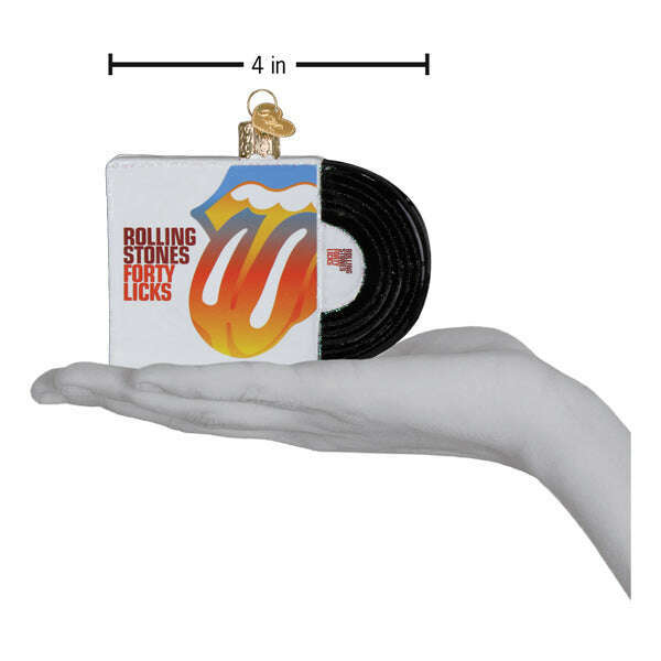 Old World Christmas Forty Licks Album Cover Blown Glass Ornament