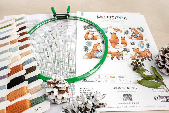 Foxy New Year L8802 Counted Cross Stitch Kit