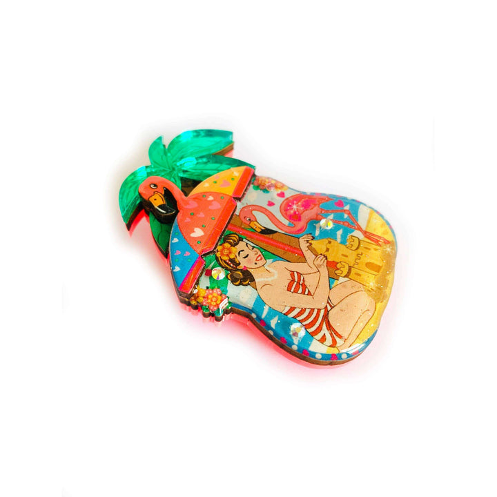 Frankie at the Beach Brooch by Rosie Rose Parker