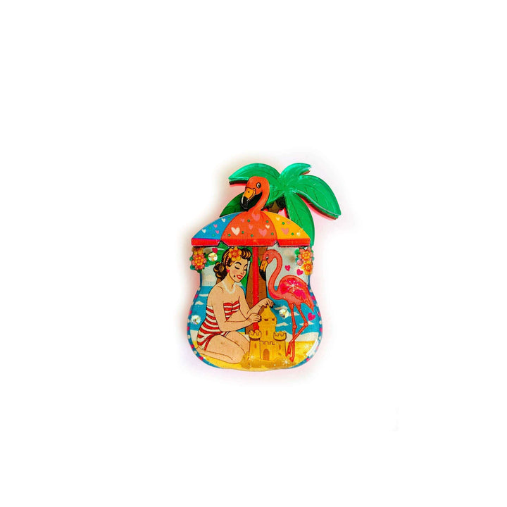 Frankie at the Beach Brooch by Rosie Rose Parker