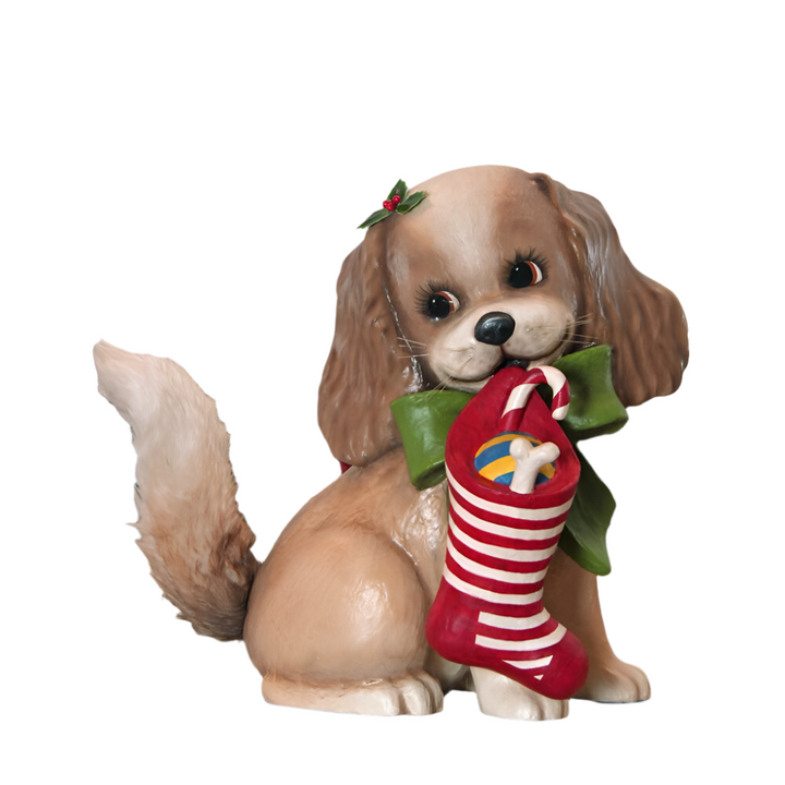 Frankie Puppy with Stocking by Bethany Lowe Designs