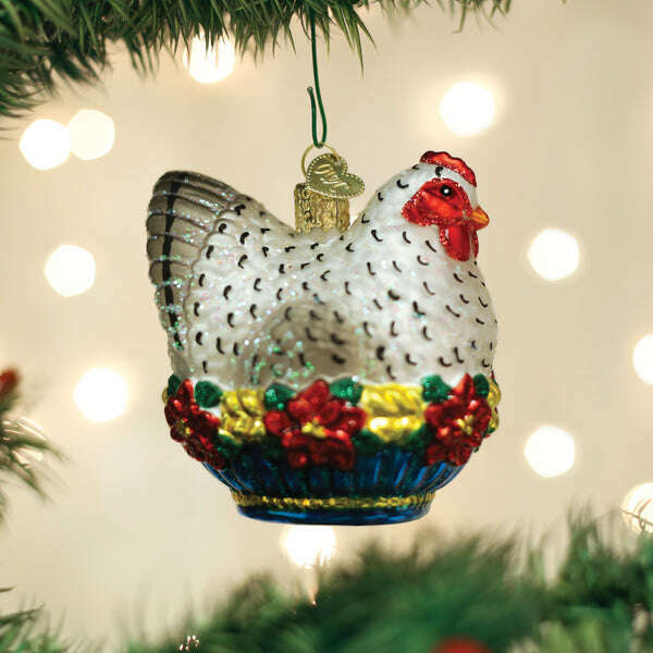 Old World Christmas French Hen Blown Glass Ornament