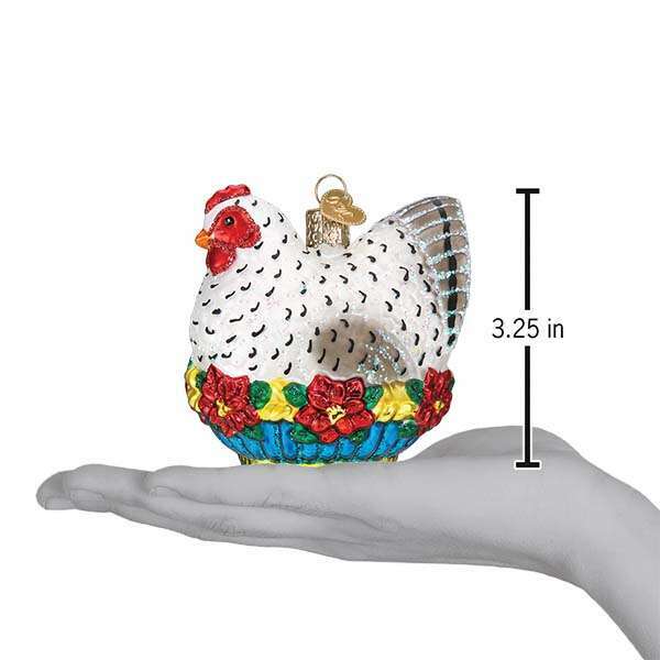 Old World Christmas French Hen Blown Glass Ornament