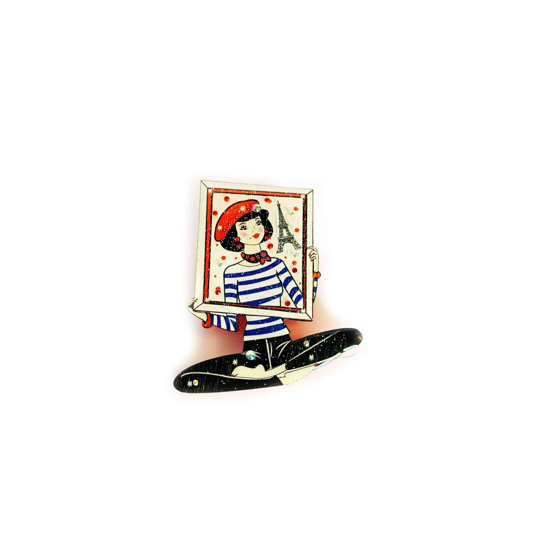French Mime Girl Brooch by Rosie Rose Parker