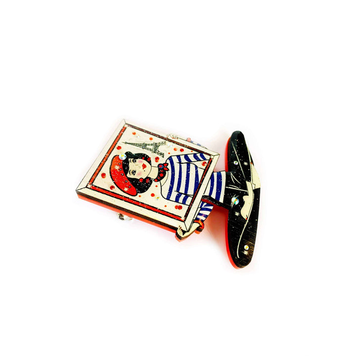French Mime Girl Brooch by Rosie Rose Parker