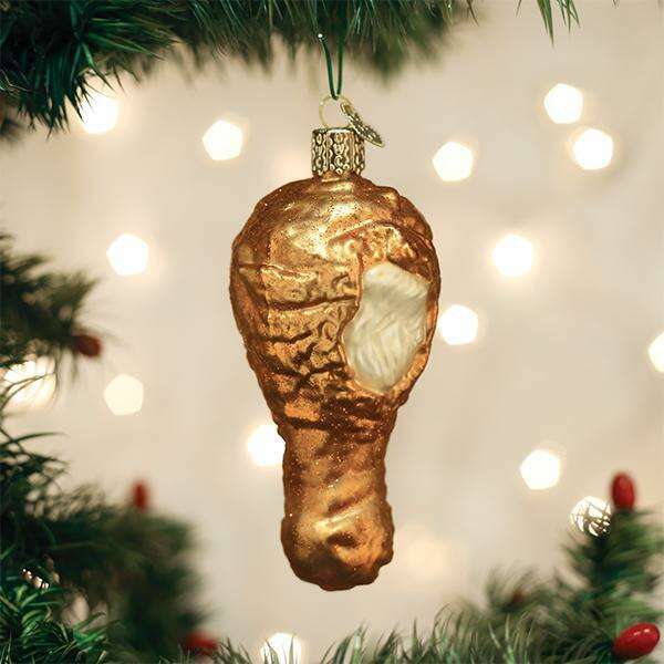 Old World Christmas Fried Chicken Blown Glass Ornament