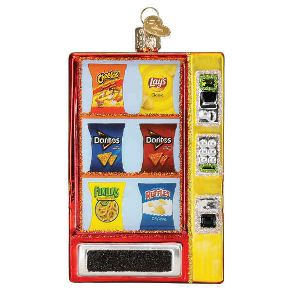 Old World Christmas Frito-Lay Vending Machine Blown Glass Ornament