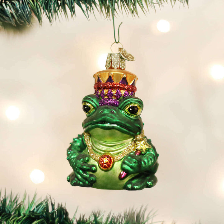 Old World Christmas Frog King Blown Glass Ornament
