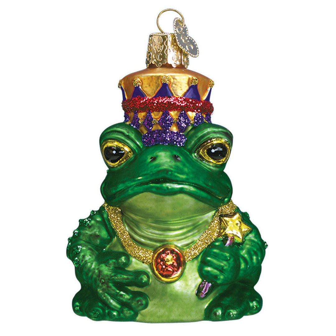 Old World Christmas Frog King Blown Glass Ornament