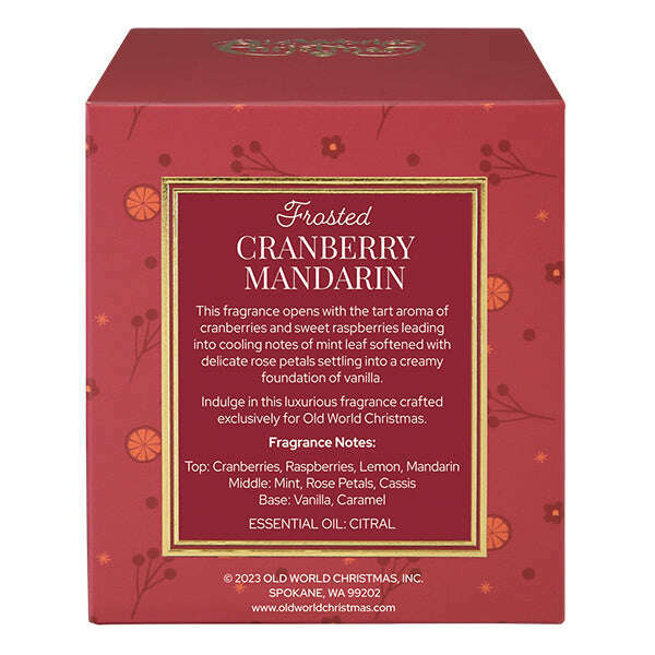 Old World Christmas Frosted Cranberry Mandarin Candle