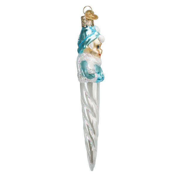 Old World Christmas Frosty Elf Icicle Blown Glass Ornament