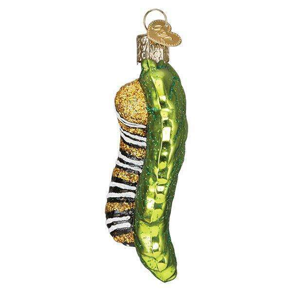 Old World Christmas Fuzzy Caterpillar Blown Glass Ornament