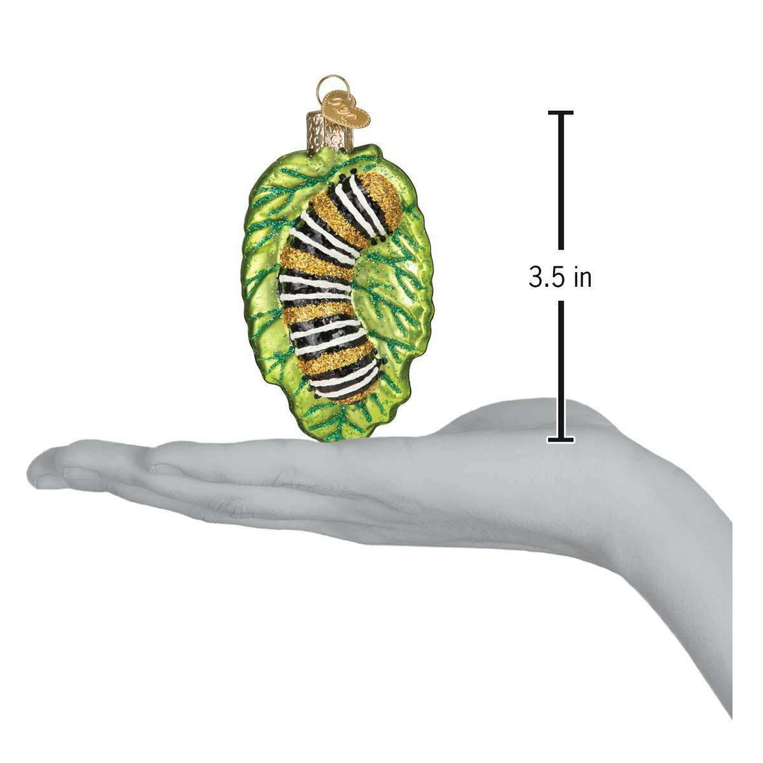 Old World Christmas Fuzzy Caterpillar Blown Glass Ornament
