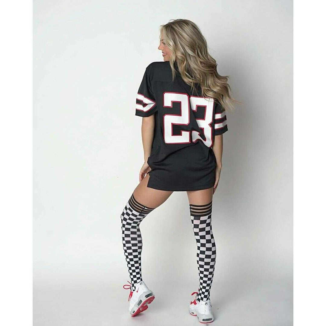 Game Day! - Black & White Thigh-Highs