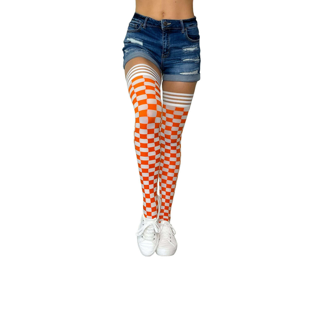 Game Day! - Orange & White Thigh-Highs
