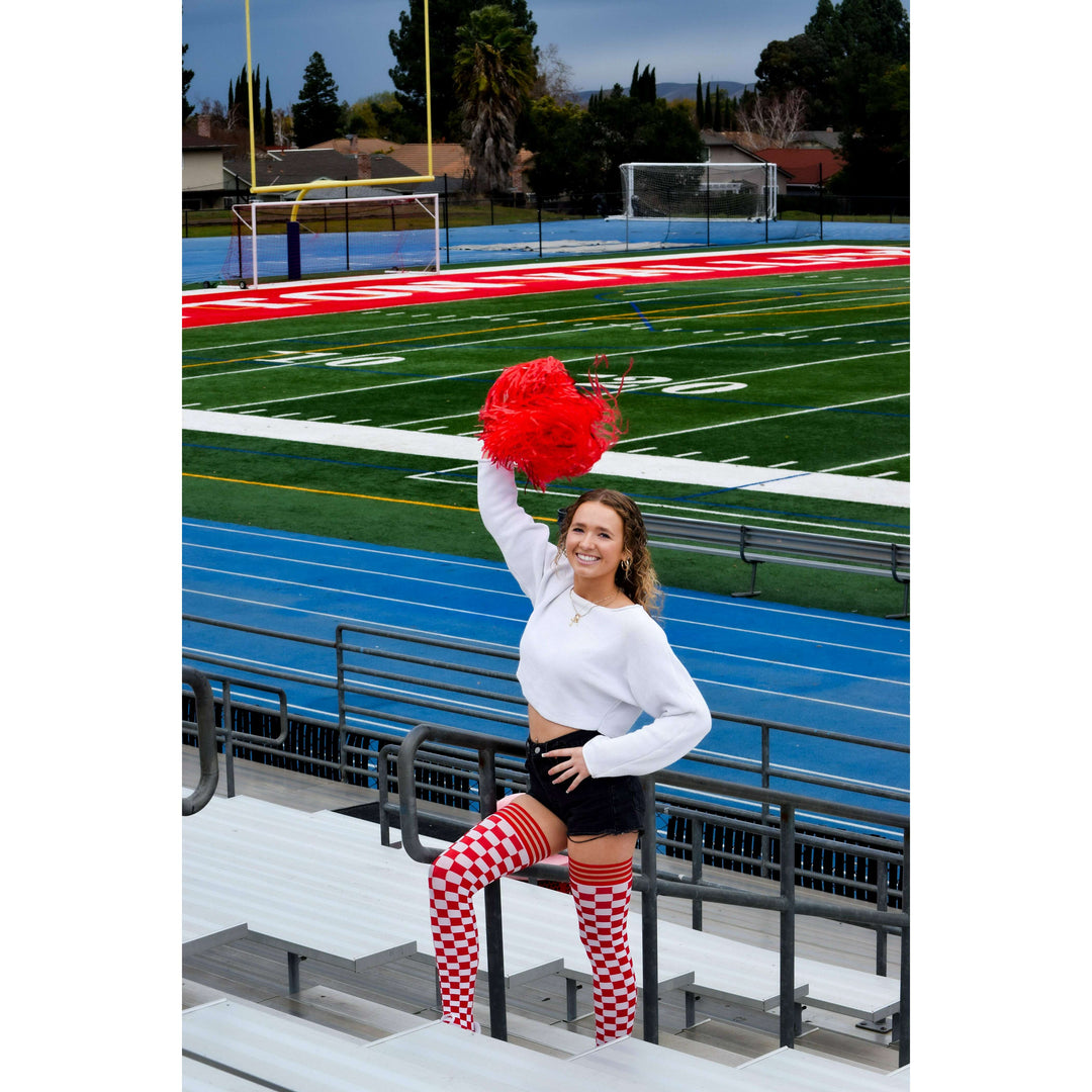 Game Day! - Red & White Thigh-Highs