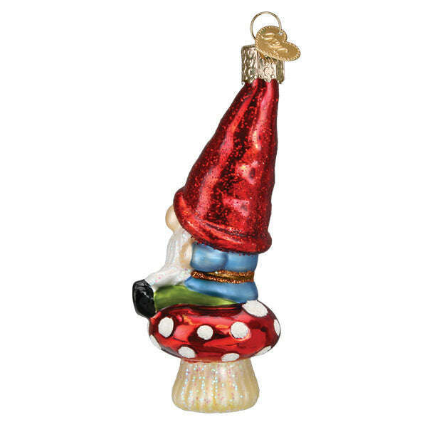 Old World Christmas Garden Gnome Blown Glass Ornament