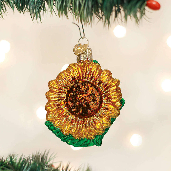 Old World Christmas Garden Sunflower Blown Glass Ornament