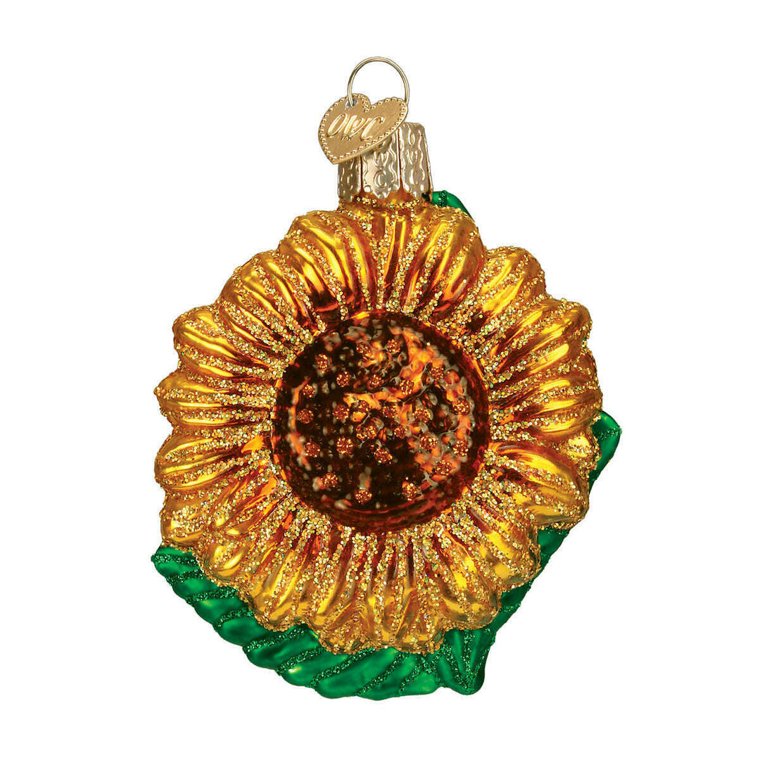 Old World Christmas Garden Sunflower Blown Glass Ornament