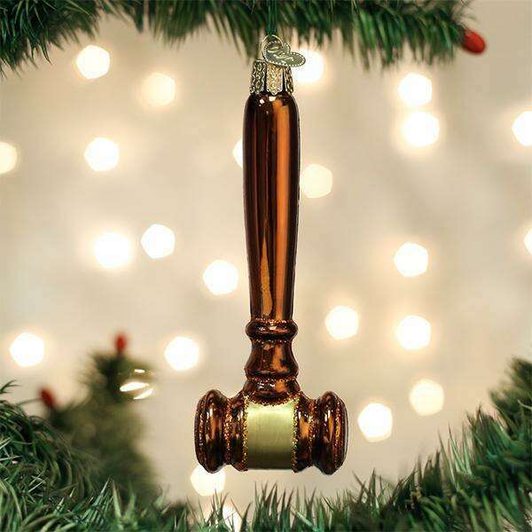 Old World Christmas Gavel Blown Glass Ornament