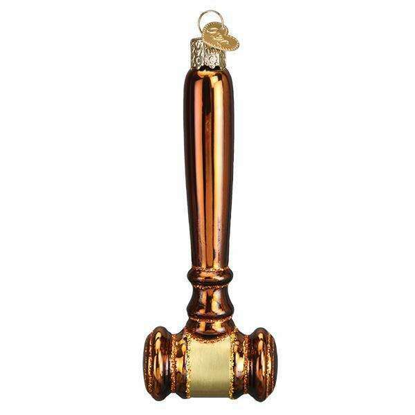 Old World Christmas Gavel Blown Glass Ornament