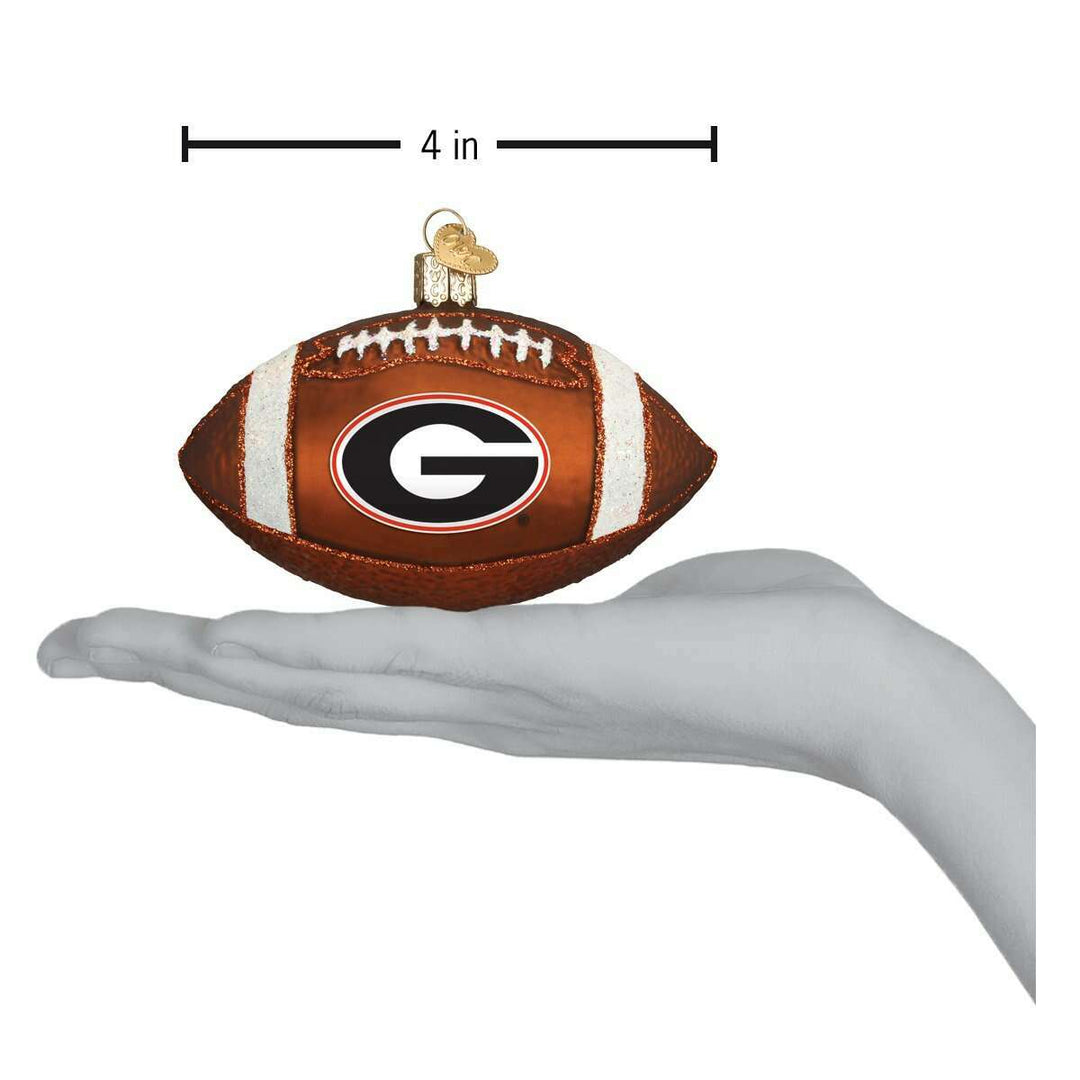 Old World Christmas Georgia Football Blown Glass Ornament