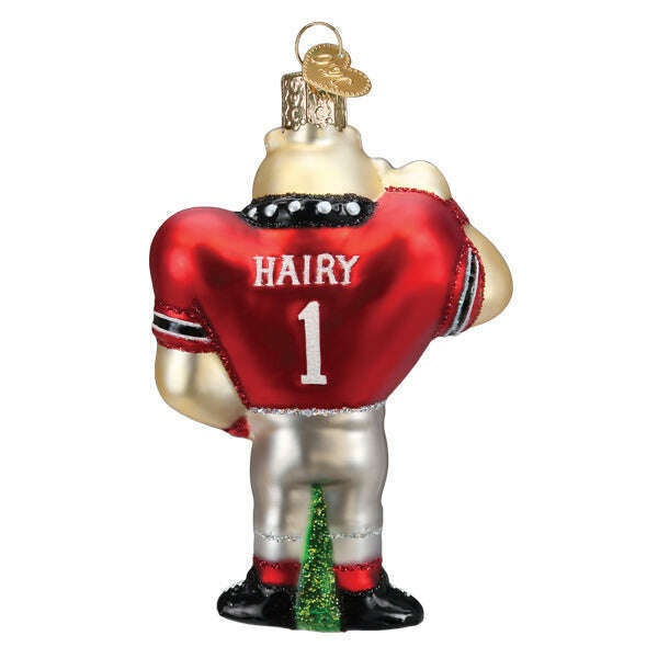 Old World Christmas Georgia Hairy Dawg Blown Glass Ornament