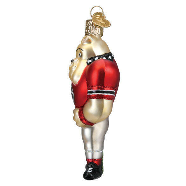 Old World Christmas Georgia Hairy Dawg Blown Glass Ornament