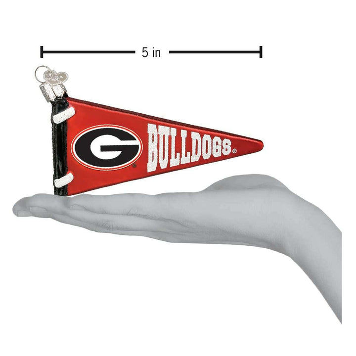 Old World Christmas Georgia Pennant Blown Glass Ornament