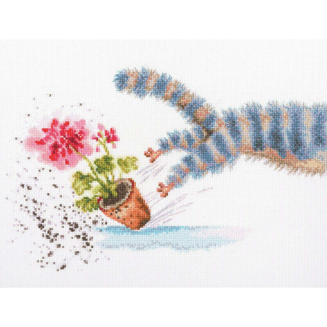 Geranium on the window sill... M841 Counted Cross Stitch Kit