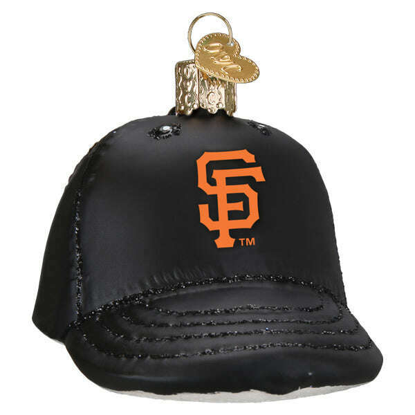 Old World Christmas Giants Baseball Cap Blown Glass Ornament