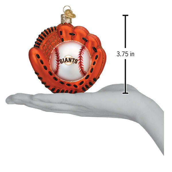 Old World Christmas Giants Baseball Mitt Blown Glass Ornament